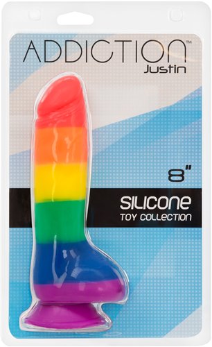 Addiction 100% Silicone Justin 8 Rainbow