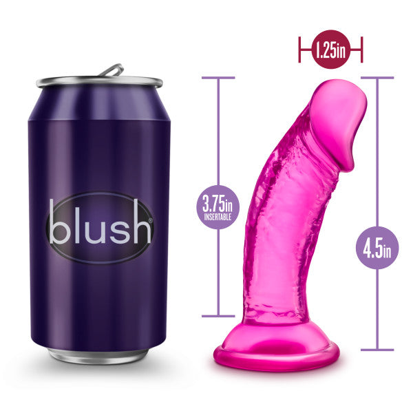 B Yours Sweet N Small 4in Dildo W- Suction Cup Pink