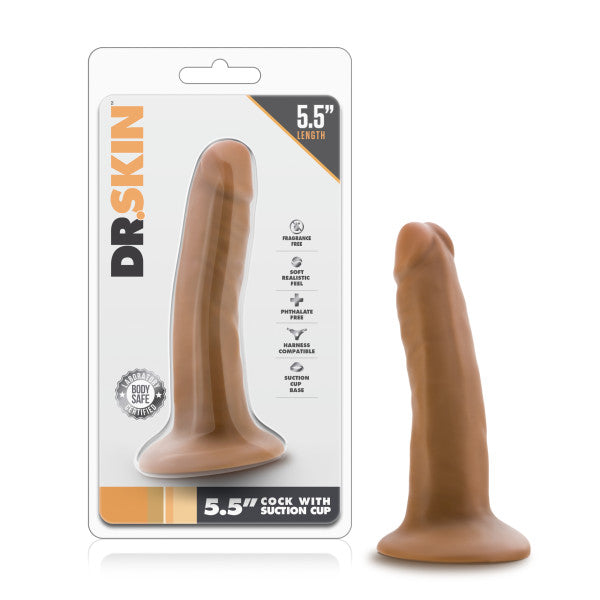 Dr Skin 5.5 Cock W- Suction Cup Mocha 