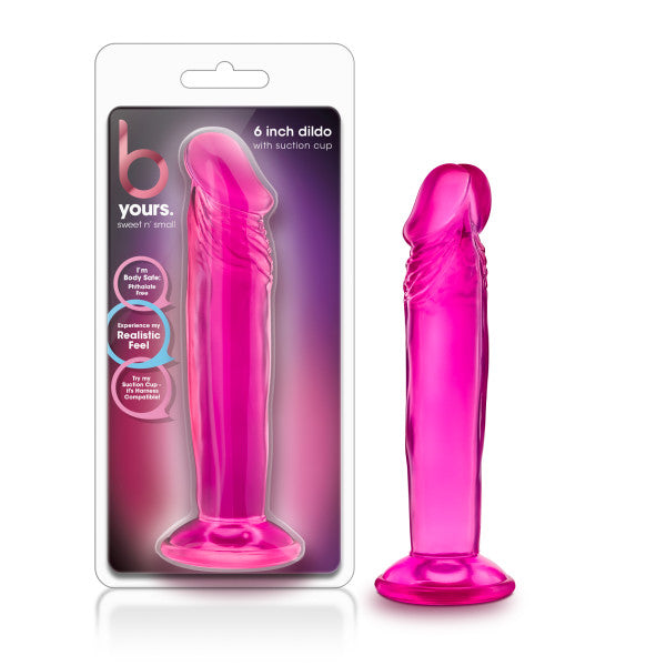 B Yours Sweet N Small 6in Dildo W- Suction Cup Pink