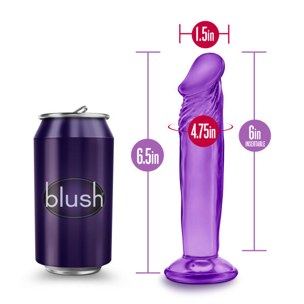 B Yours Sweet N Small 6in Dildo W- Suction Cup Purple