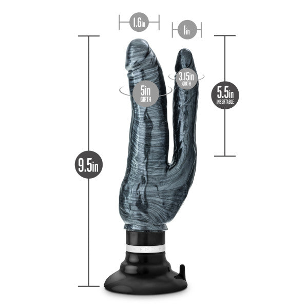 Jet Deux Noir Carbon Metallic Double Vibrating Dildo