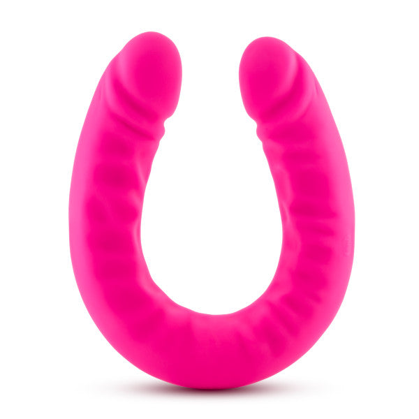 Ruse 18 Silicone Slim Double Dong Hot Pink 