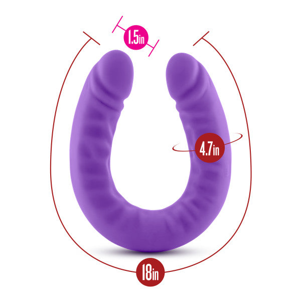 Ruse 18 Silicone Slim Double Dong Purple 