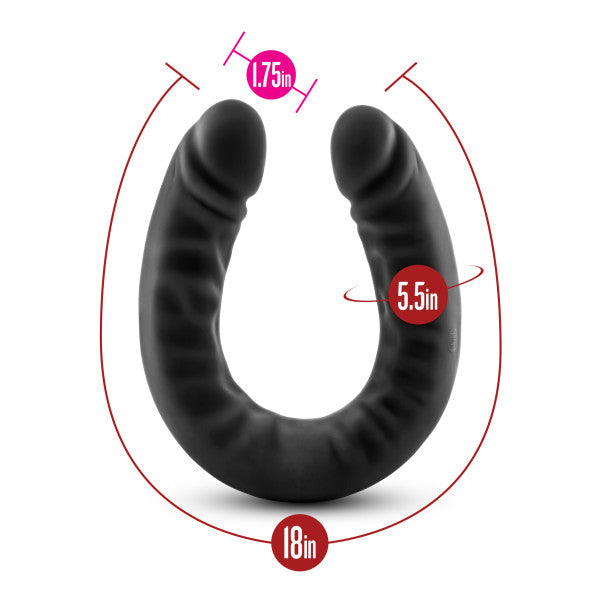 Ruse 18 Silicone Double Headed Dildo Black 
