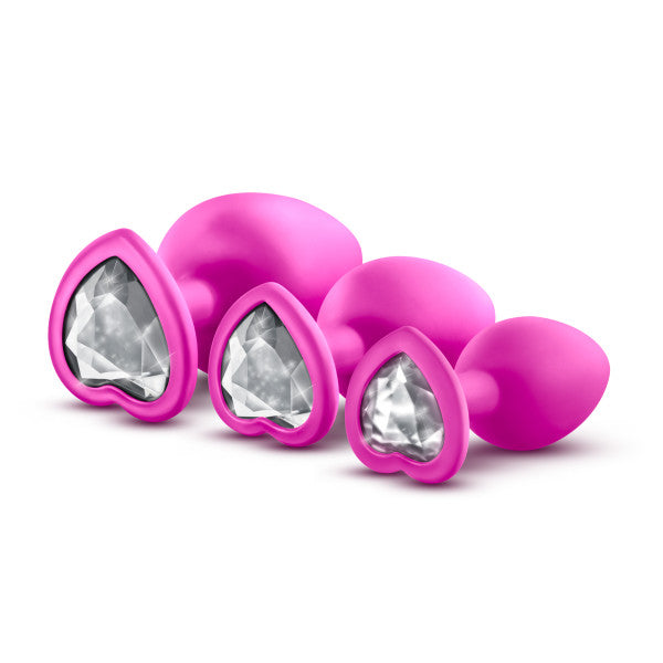 Luxe Bling Plugs Training Kit Pink W-white Gems