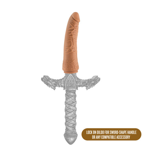 The Realm Realistic 7.5 In Lock On Dildo Mocha