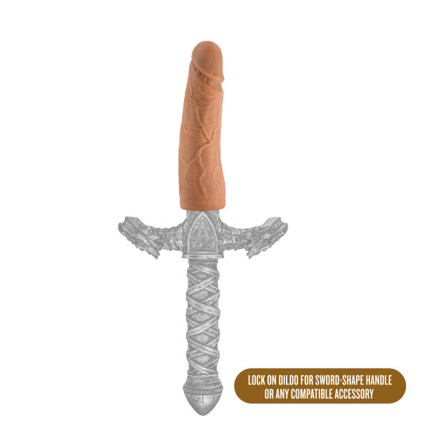The Realm Realistic 7 In Lock On Dildo Mocha