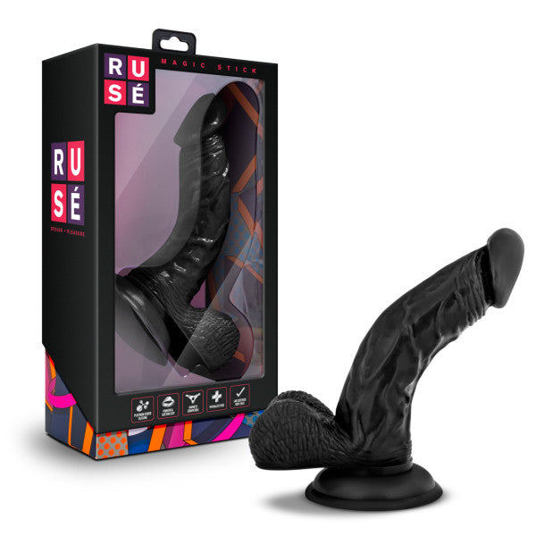 Ruse Magic Stick Black Realistic Dildo