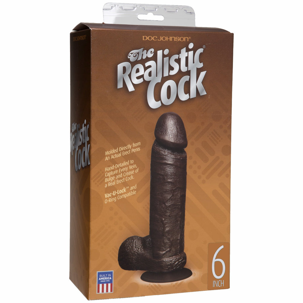 Realistic Cock 6in Black Bx