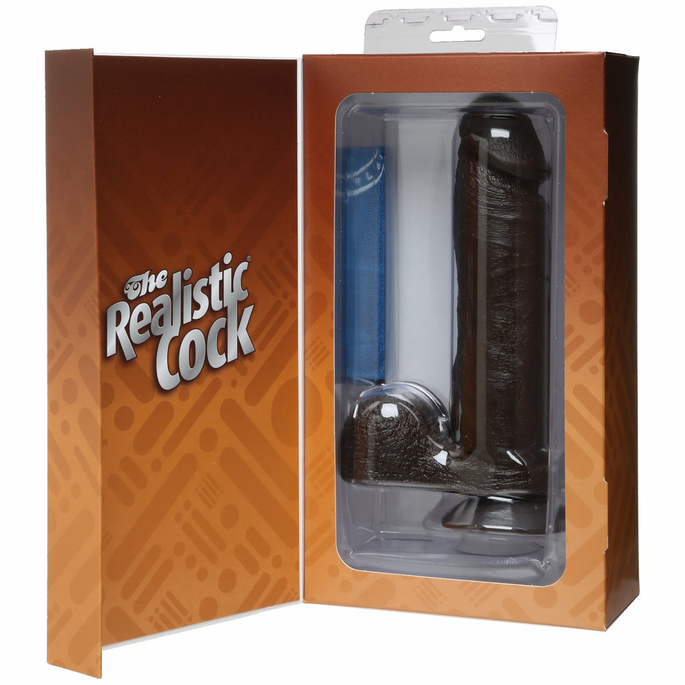 Realistic Cock 8in Black Bx