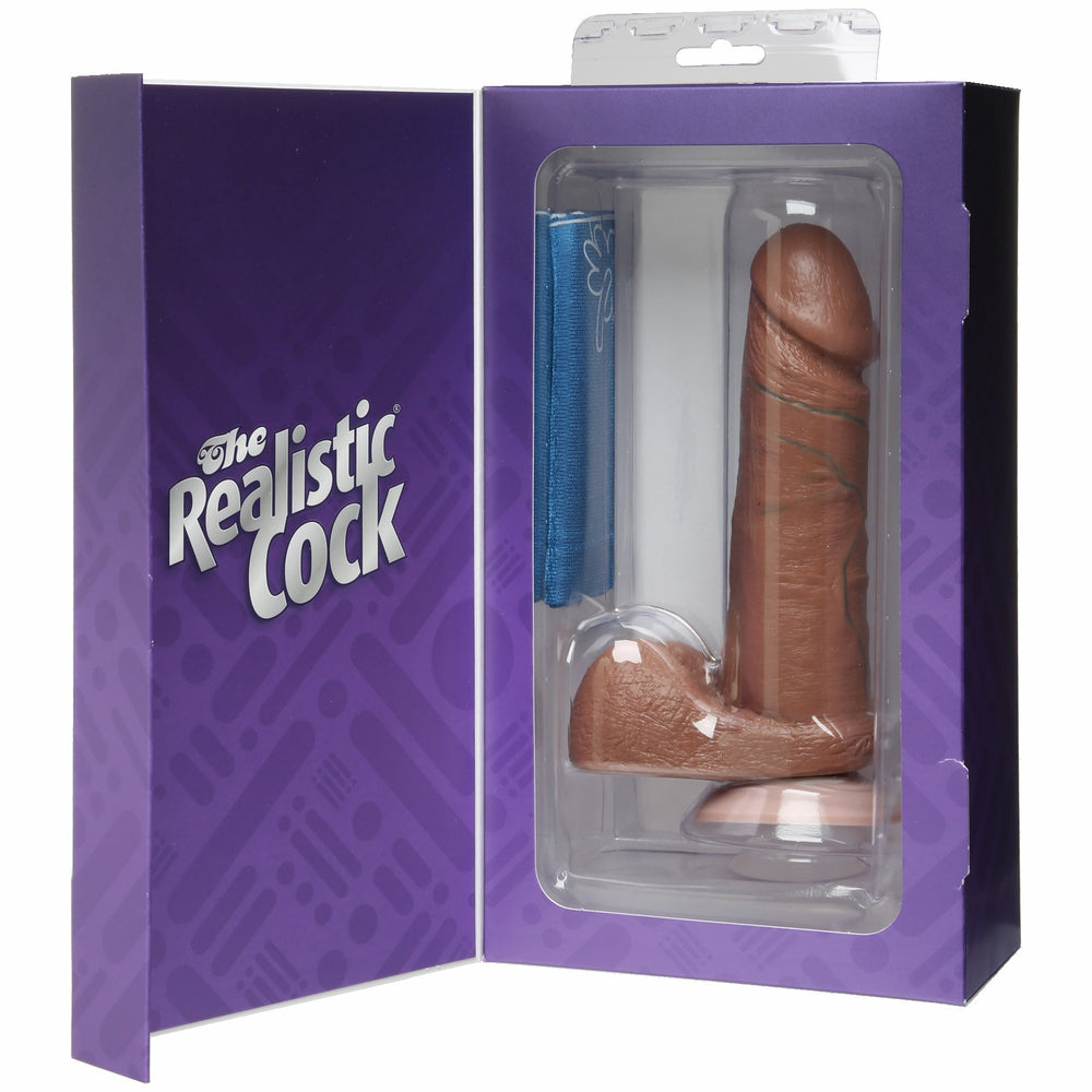 Realistic Cock 6in Brown (mulatto) Bx