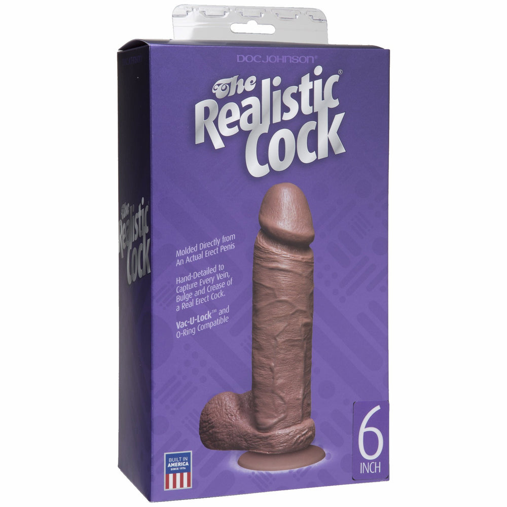 Realistic Cock 6in Brown (mulatto) Bx