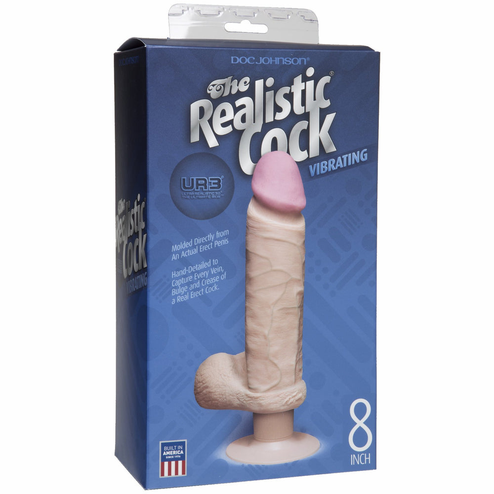 The Realistic Cock Ultraskyn Vibrating 8in - White Bx
