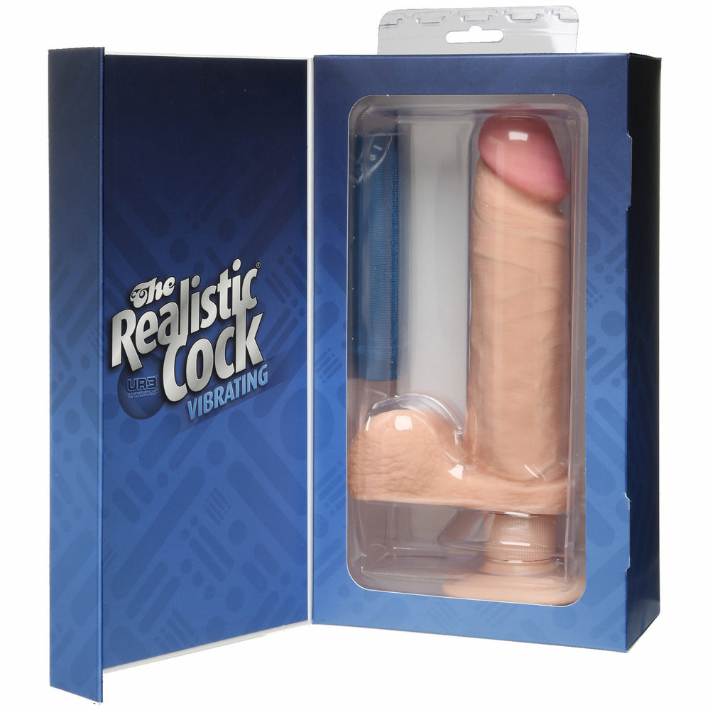 The Realistic Cock Ultraskyn Vibrating 8in - White Bx