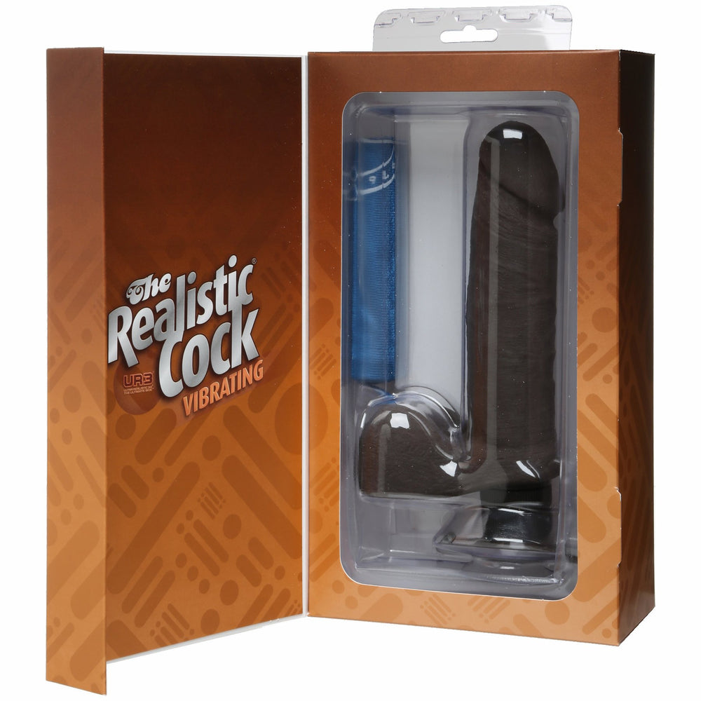 The Realistic Cock Ultraskyn Vibrating 6in -black Bx