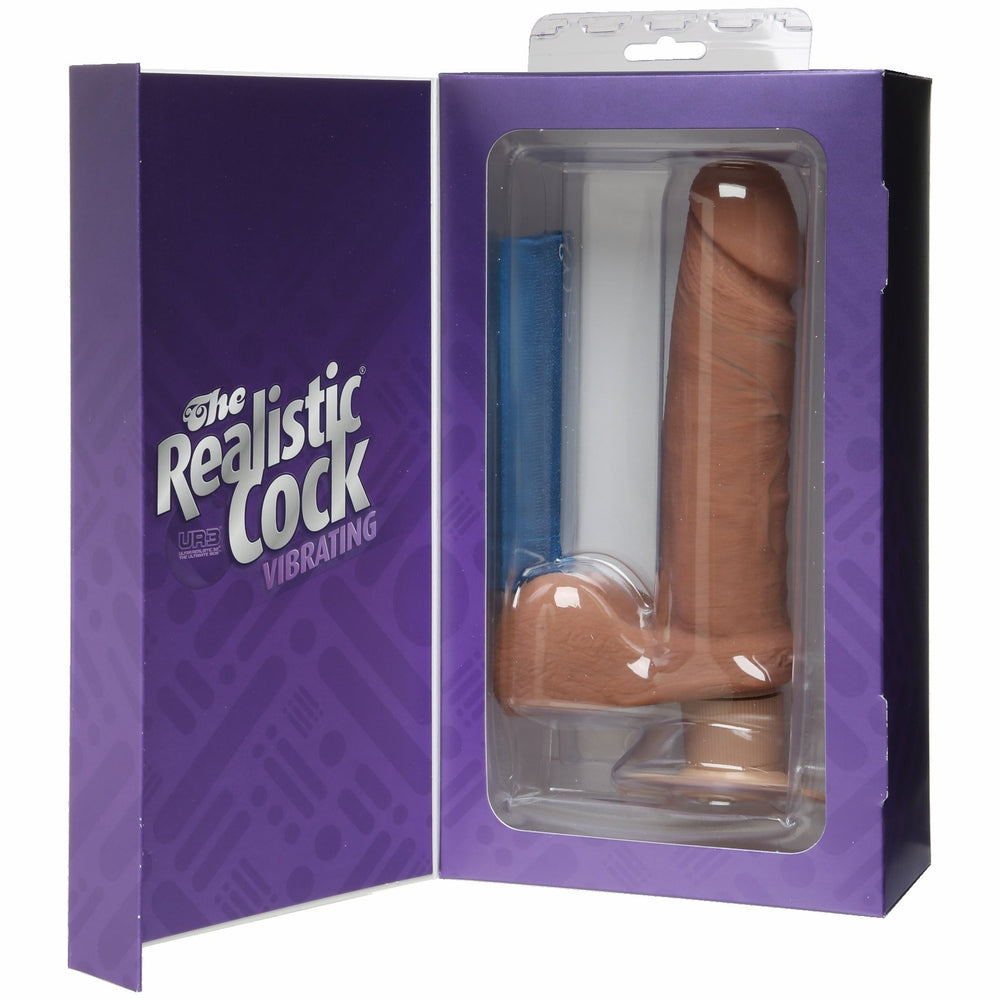 The Realistic Cock Ultraskyn Vibrating 6in - Brown Bx