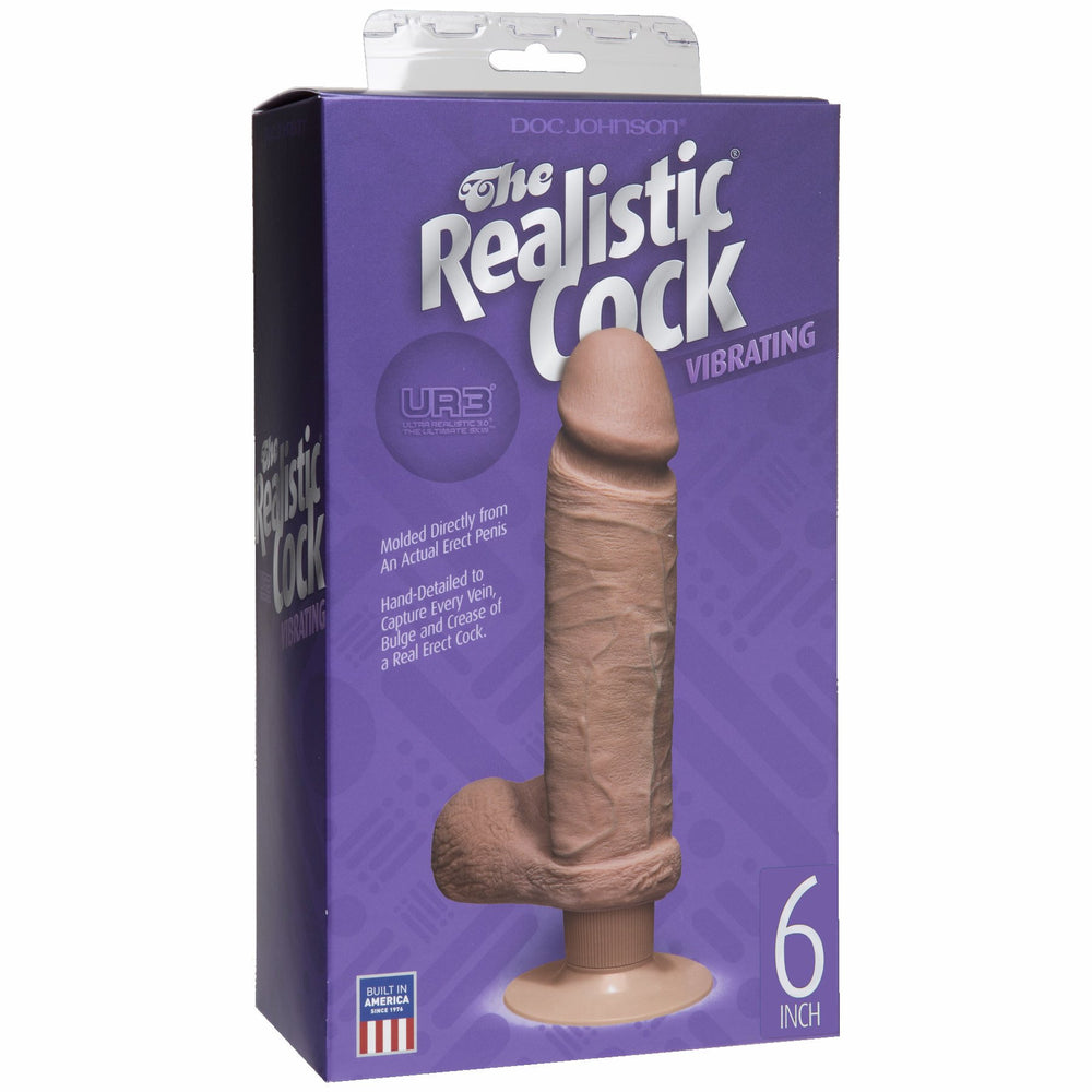 The Realistic Cock Ultraskyn Vibrating 6in - Brown Bx