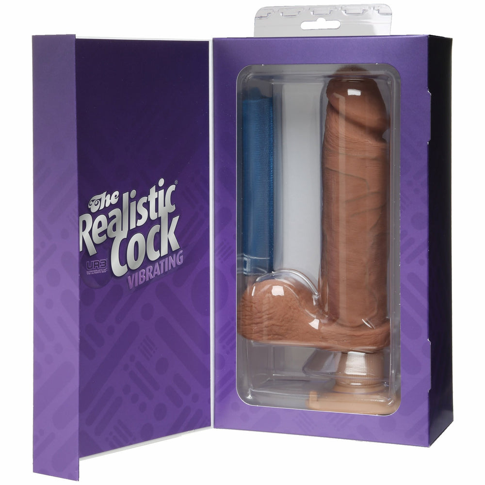 The Realistic Cock Ultraskyn Vibrating 8in -brown Bx