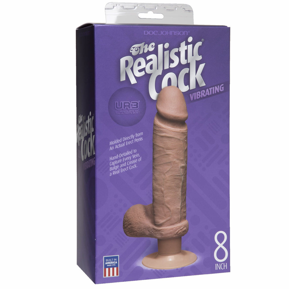 The Realistic Cock Ultraskyn Vibrating 8in -brown Bx