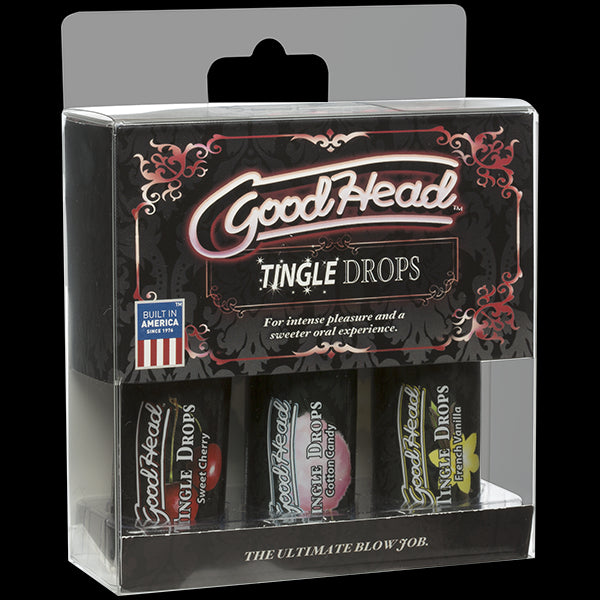 Goodhead Tingle Drops 3 Pk 1 Oz French Vanilla Sweet Cherry And Cotton Candy