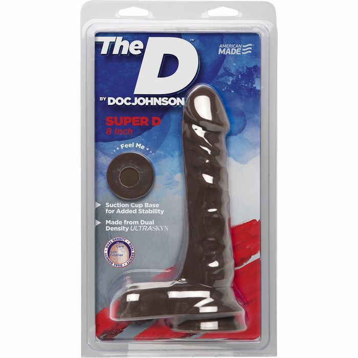The D Super D 8 W-balls Chocolate Brown Dildo 