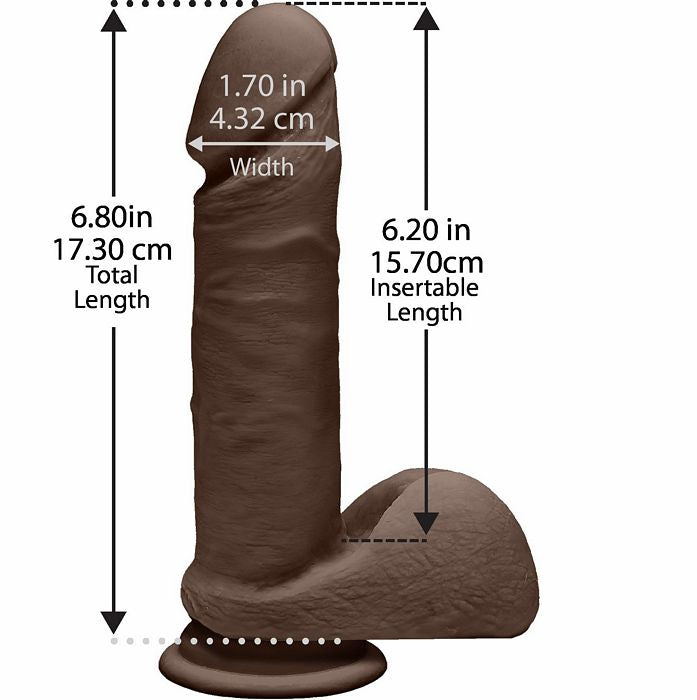 The D Perfect D 7 W-balls Chocolate Brown Dildo 