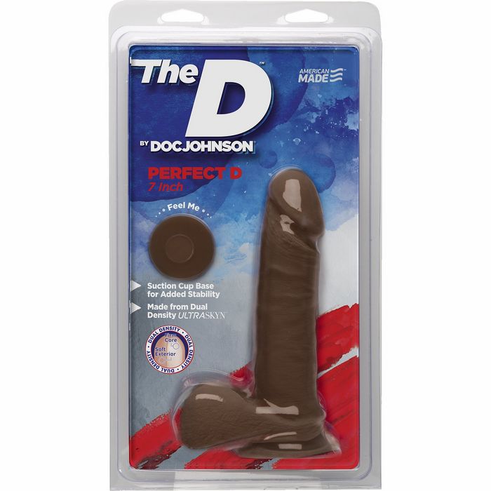 The D Perfect D 7 W-balls Chocolate Brown Dildo 