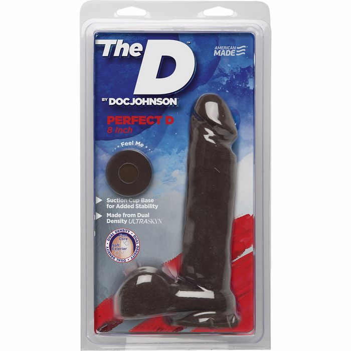The D Perfect D 8 W-balls Chocolate Brown Dildo 