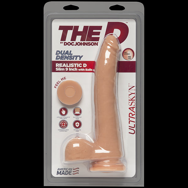 The D Realistic D 9 In Slim W- Balls Ultraskyn Vanilla