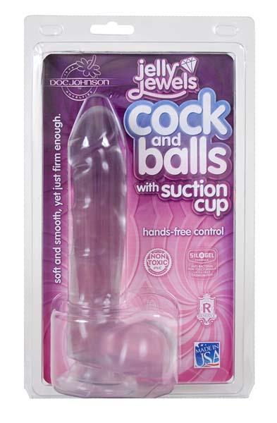 Jelly Cock & Balls W-suction Cup Diamond