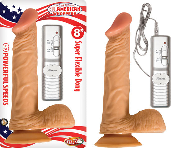 All American Whopper W-balls Vibrating 8in Flesh