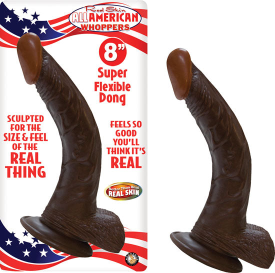 Afro American Whopper 8in W-balls Brown