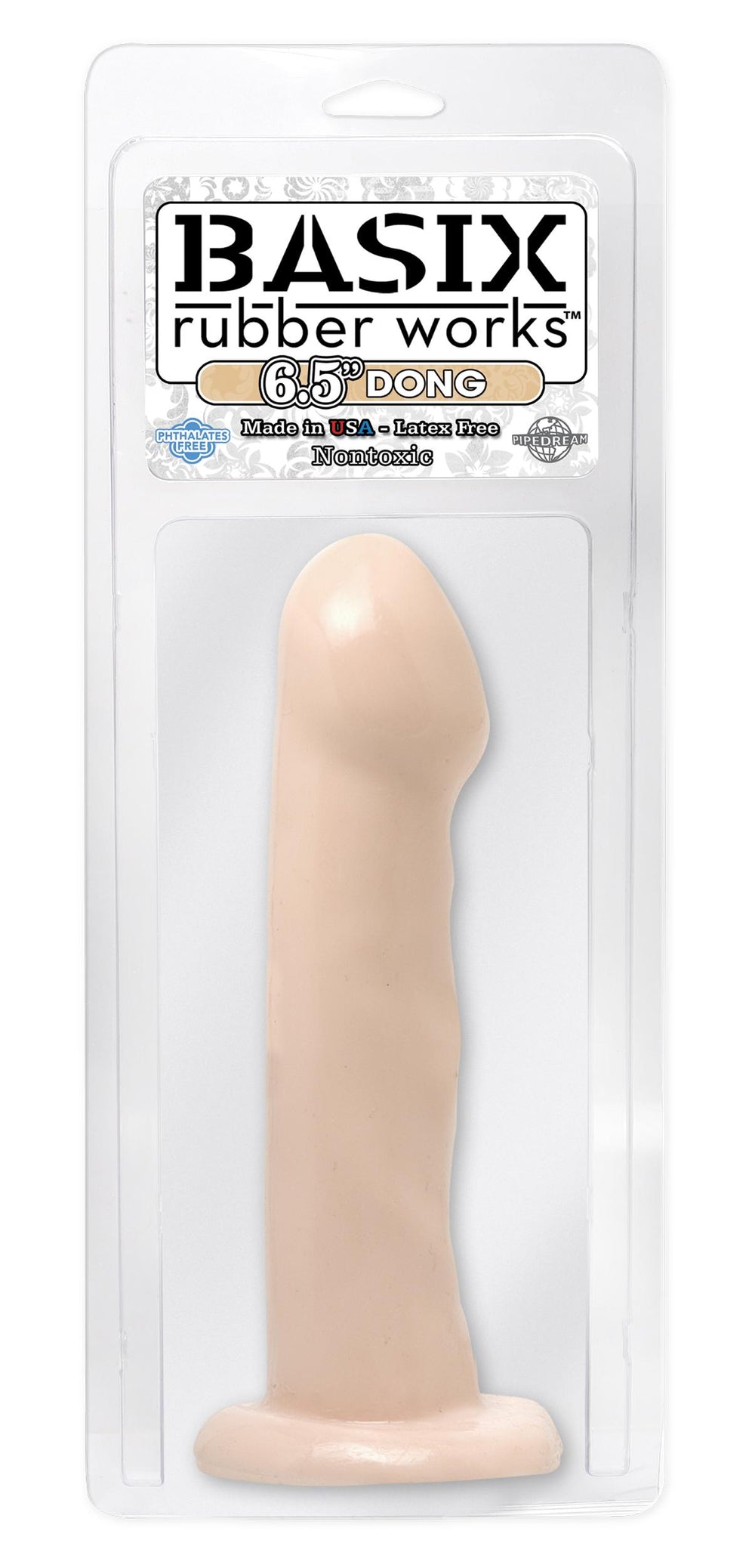 Basix Rubber Works 6.5in Flesh Dong W- Suction Cup