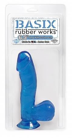 Basix Rubber Works Blue 6.5in Dong W- Suction Cup