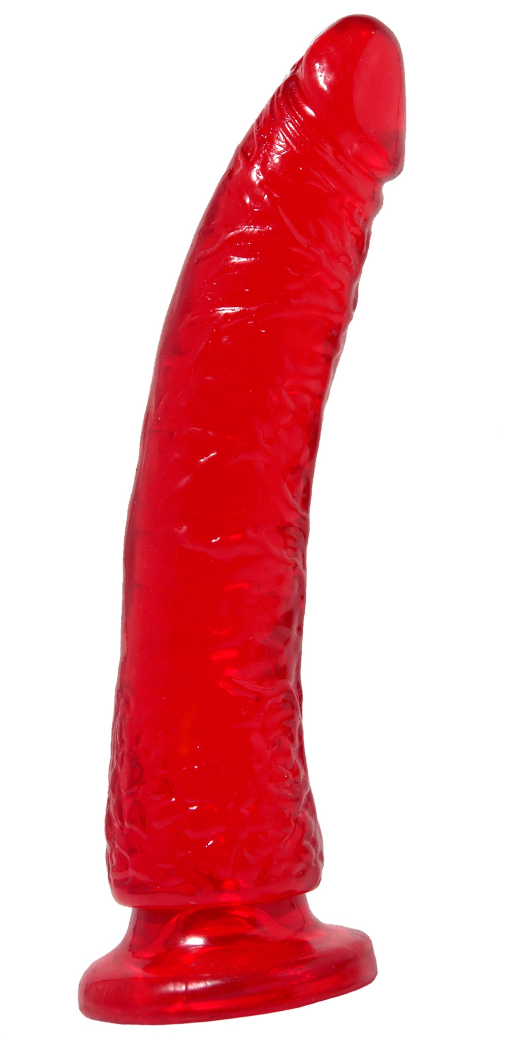 Basix Rubber Works Slim 7in Dong Red W- Suction Cup