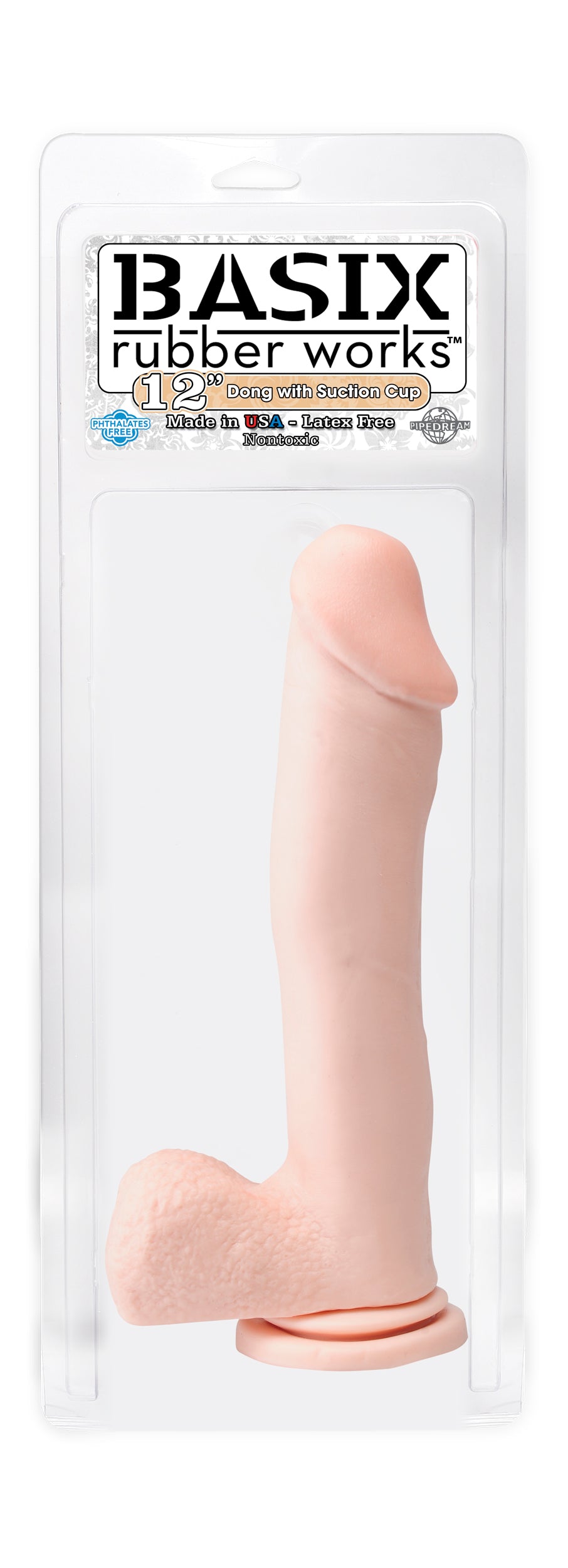 Basix Rubber Works 12in Dong W-suction Flesh
