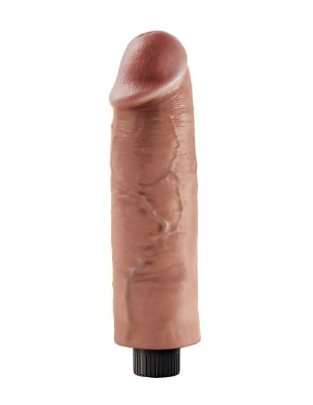 King Cock 10in Vibrating Tan
