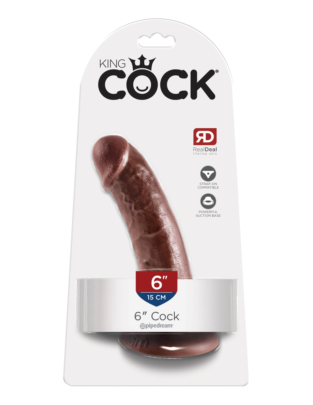 King Cock 6in Cock Brown