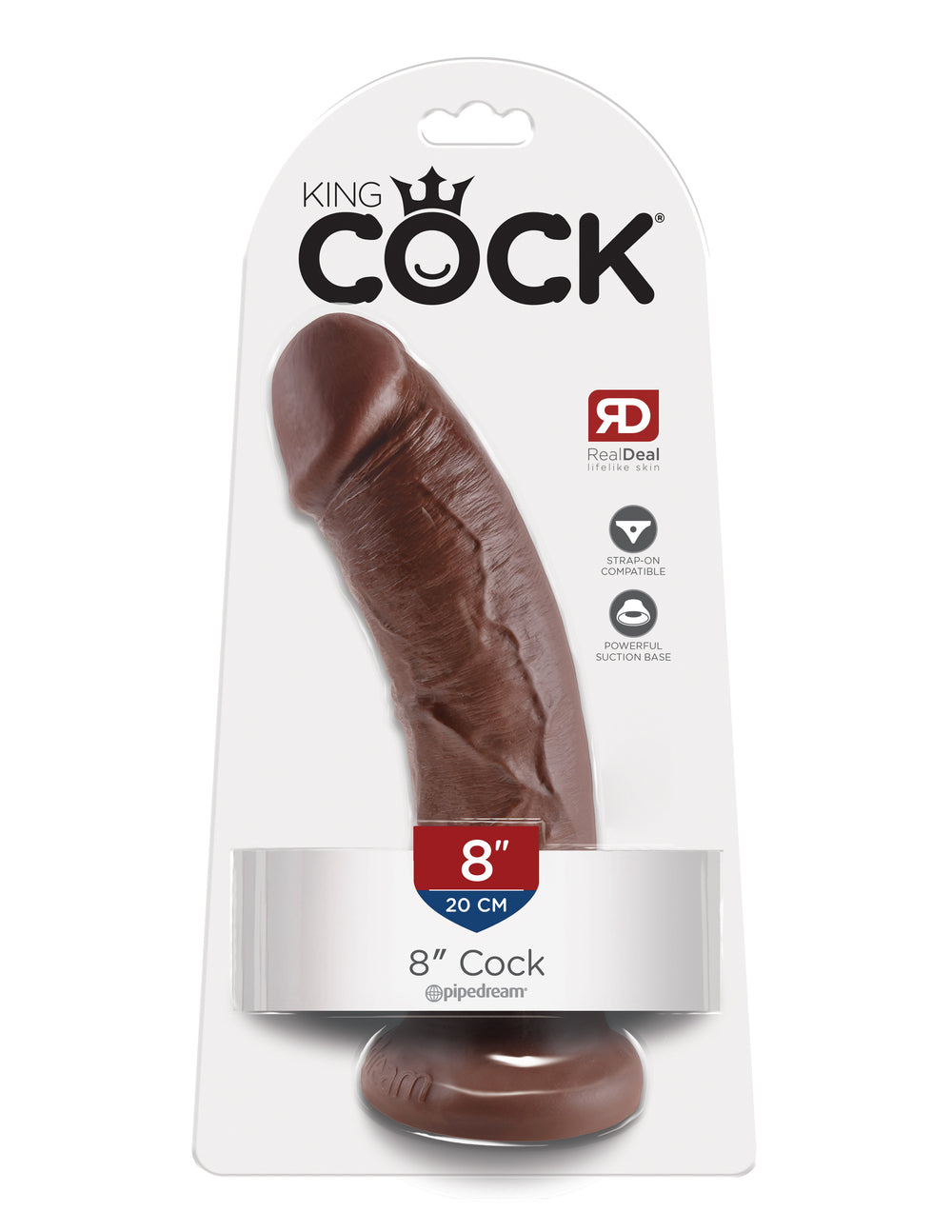 King Cock 8in Cock Brown