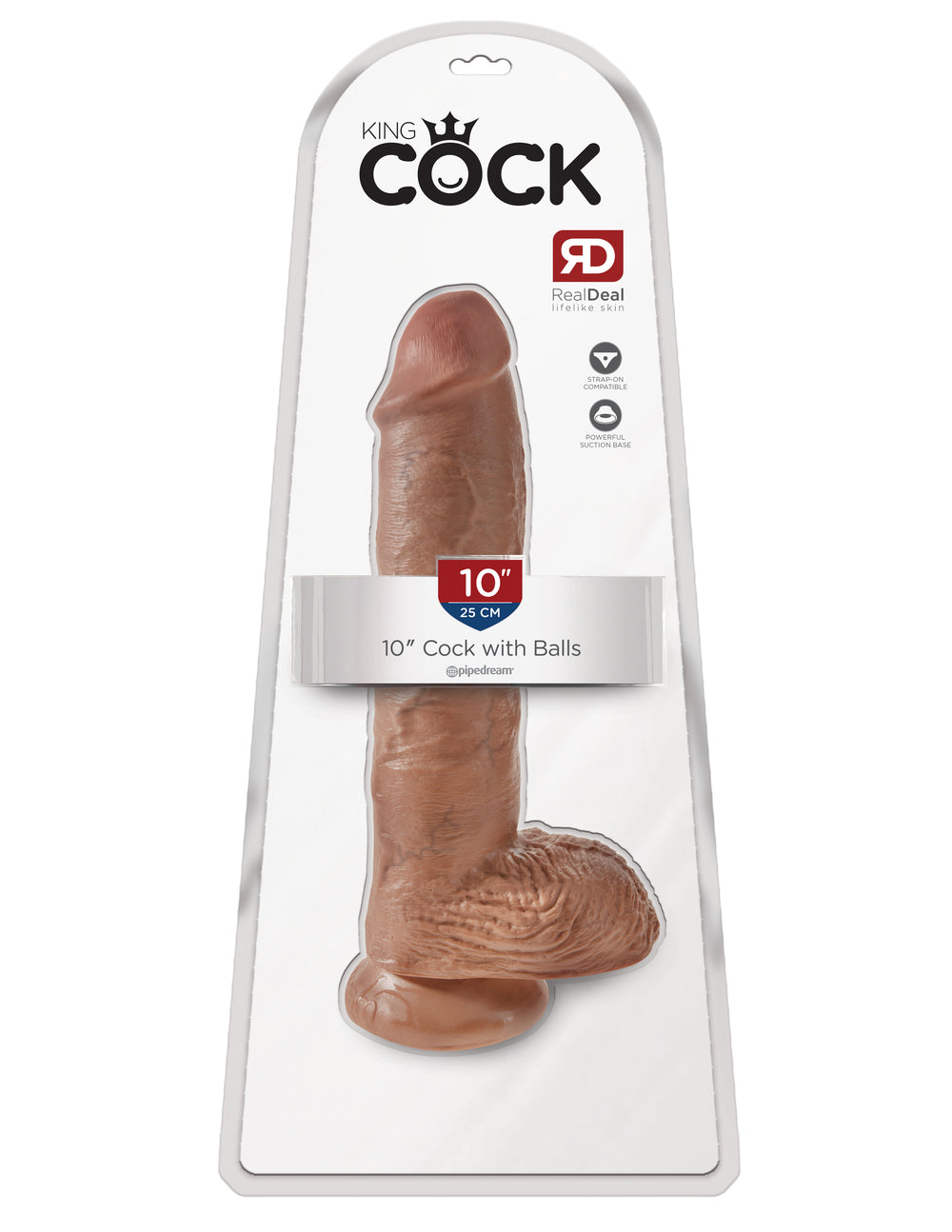King Cock 10 Cock W-balls Tan 