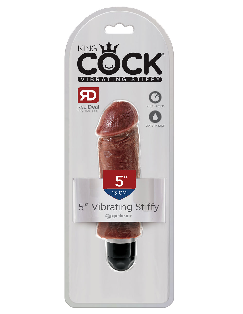 King Cock 5 Vibrating Stiffy Brown Vibrator 