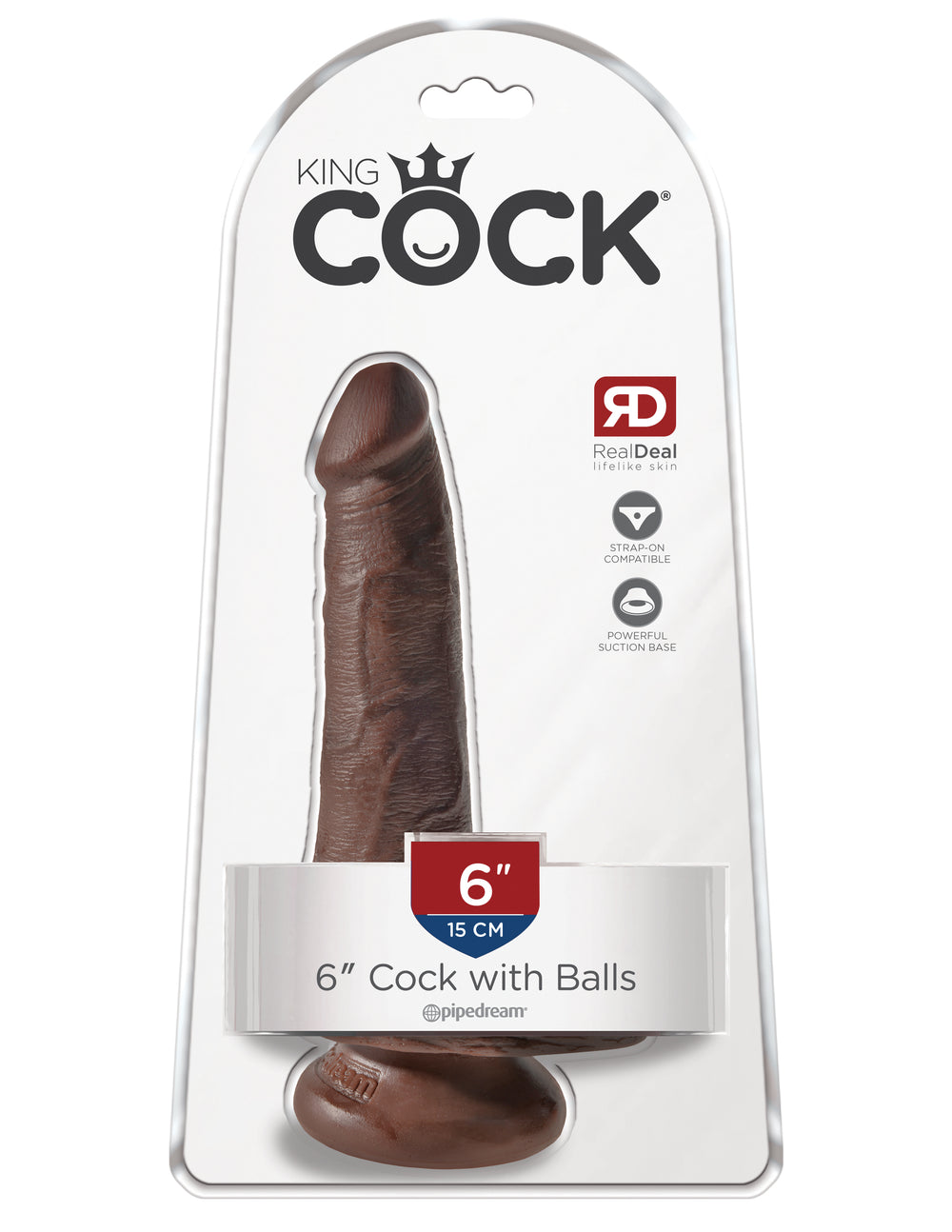 King Cock 6 Cock W-balls Brown 