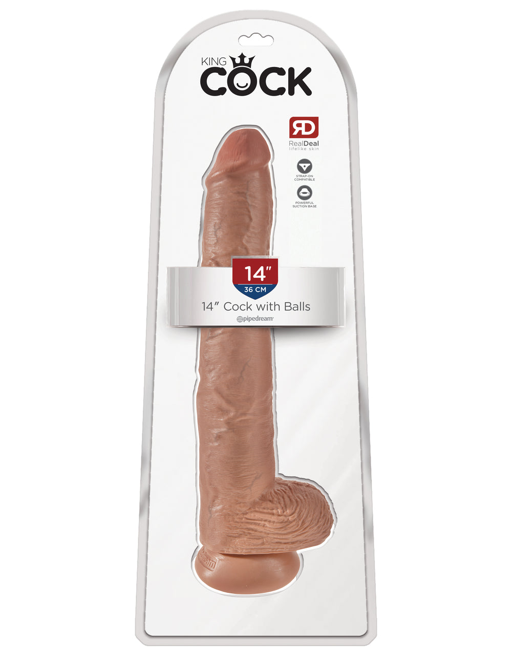 King Cock 14 Cock W-balls Tan 