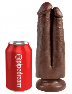 King Cock 7 Two Cocks One Hole Brown 