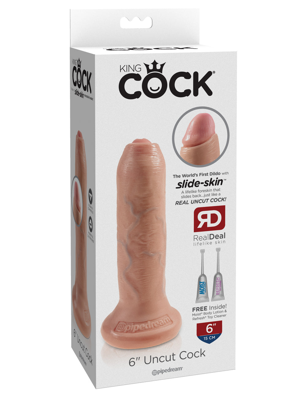King Cock 6 Uncut Beige Dildo 