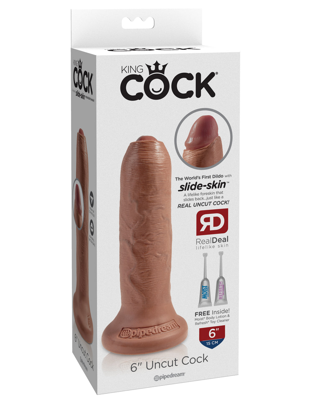King Cock 6 Uncut Tan Dildo 