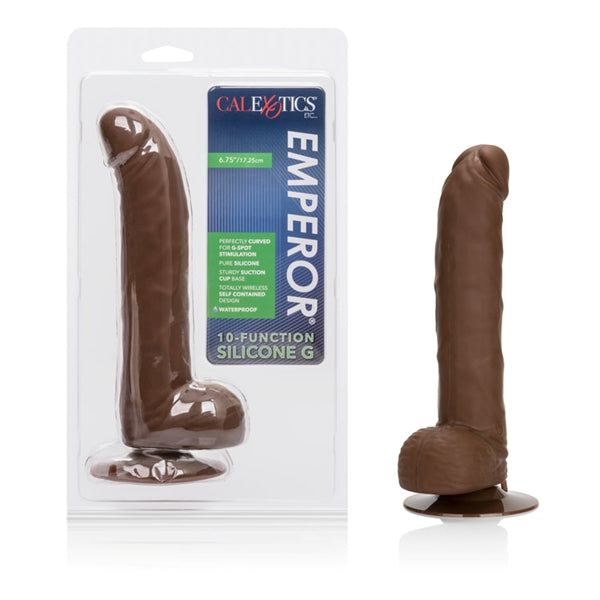 Emperor 6.75 Brown Silicone G 10 Function Vibratig Dildo 