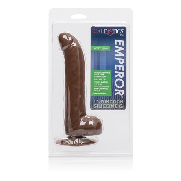 Emperor 6.75 Brown Silicone G 10 Function Vibratig Dildo 