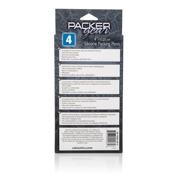 Packer Gear 4in Silicone Penis Brown
